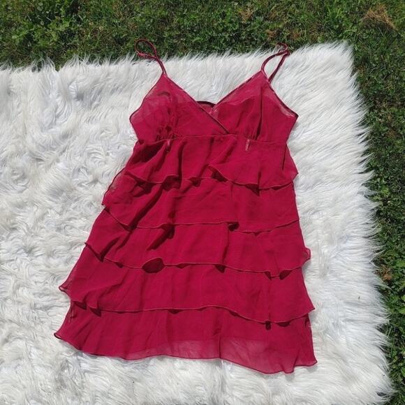 La Vie En Rose Size Medium M Red Layered Frill Lingerie Sexy Cute Red Valentines - Picture 1 of 9